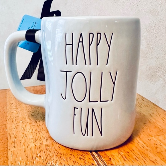 Rae Dunn Frosty the Snowman HAPPY JOLLY FUN Double Sided Mug BRAND NEW!! - Picture 2 of 4